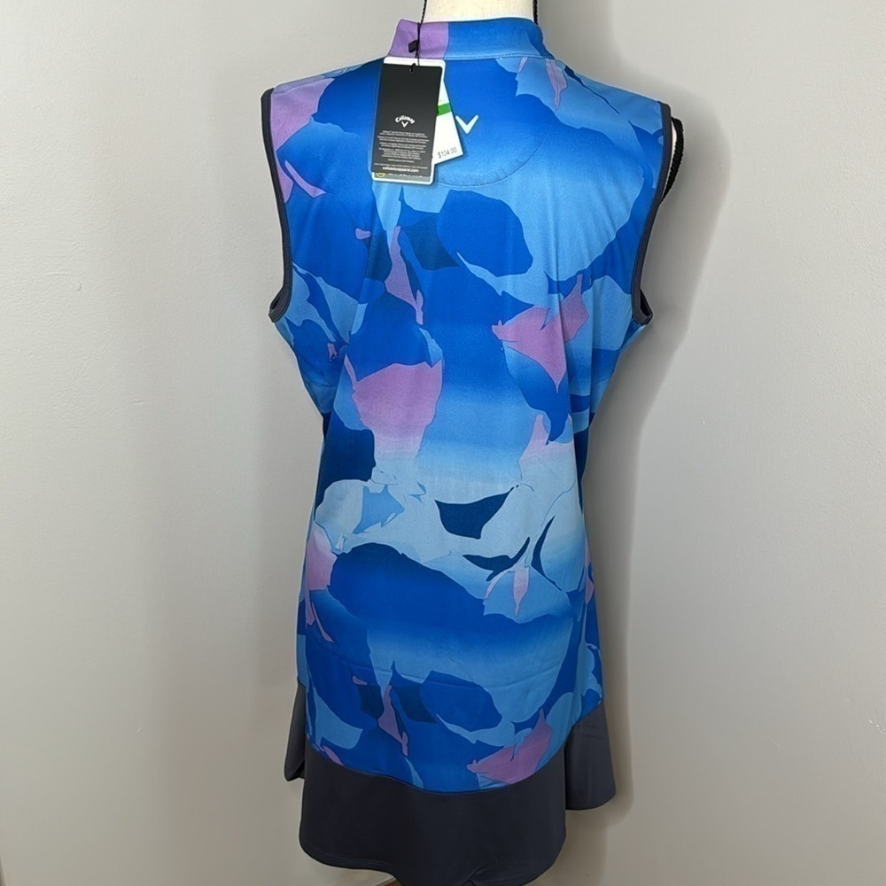 Callaway Women’s Blue/Purple Opti-Dri 1/4 Zip Knee Length Golf Dress Sz L (NWT) - Picture 4 of 9